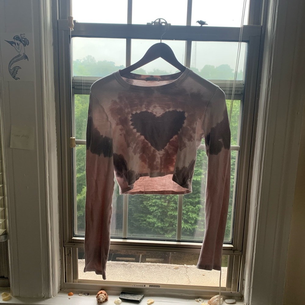 Tie dye long sleeve crop top